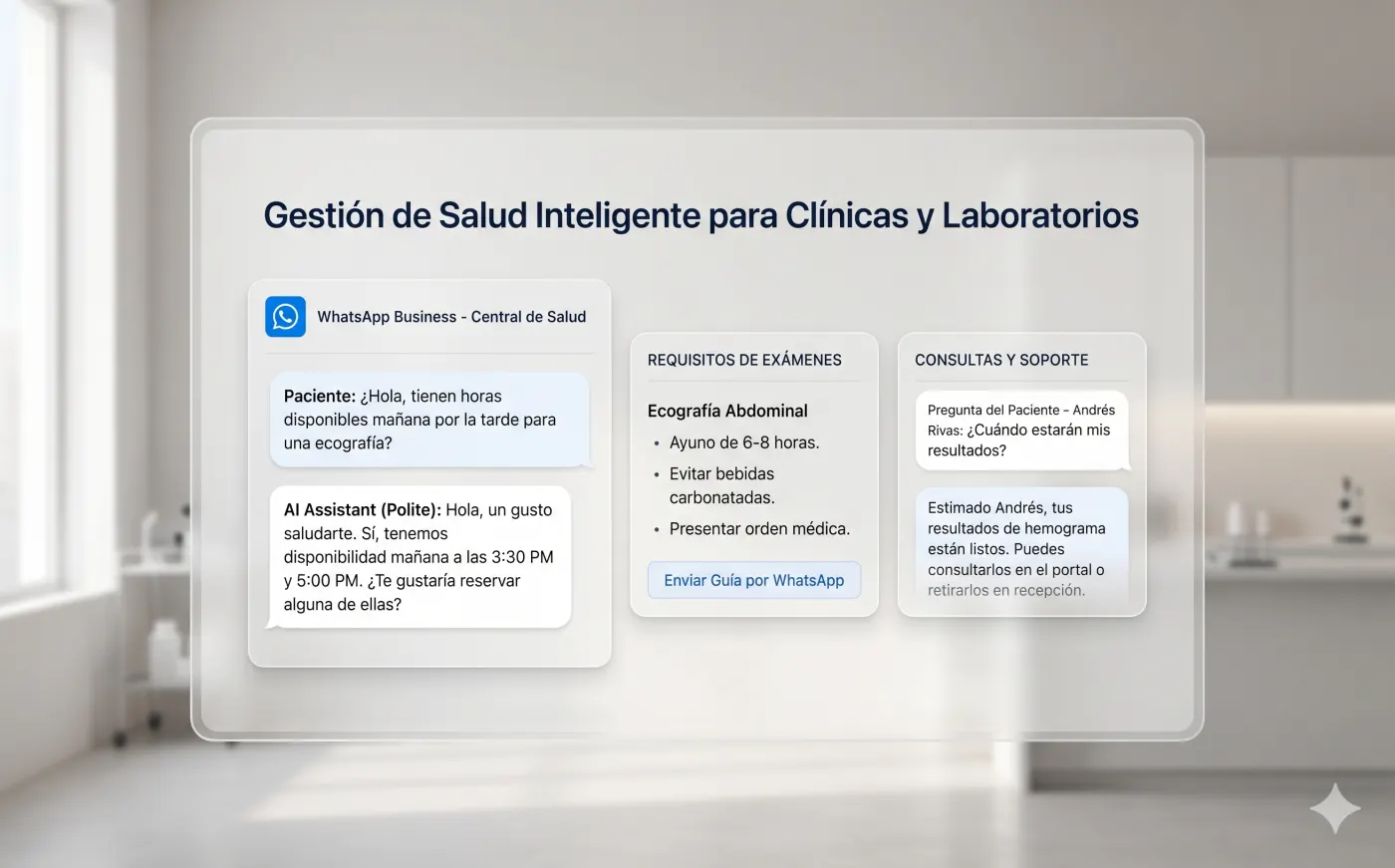 IA para atención clínica y laboratorios